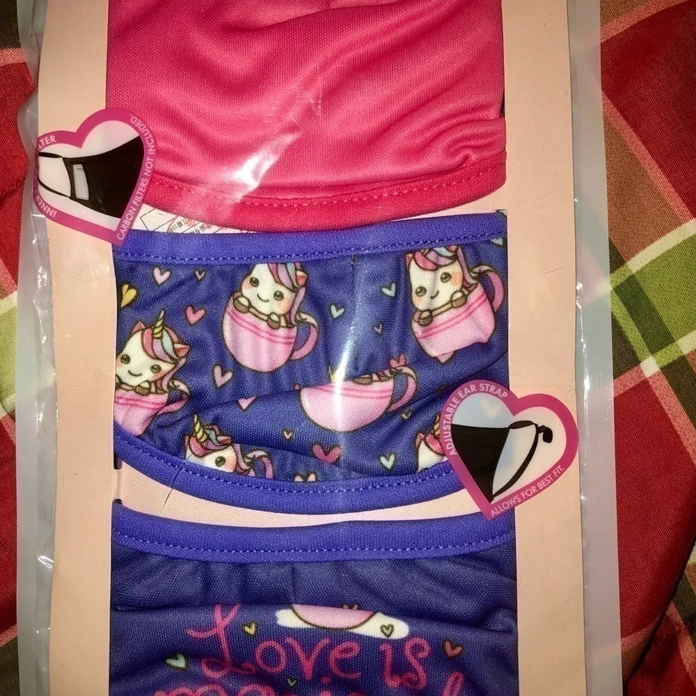 Love Bug kids face masks New! 3 pack